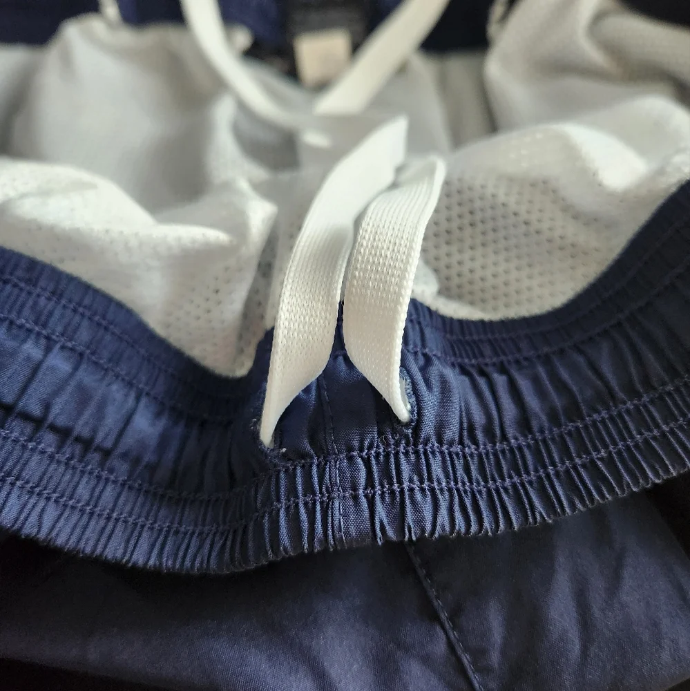 Men's Blue Under Amour Loose Athletic Pants with White Side Stripe and Zipper
